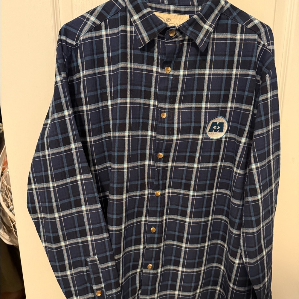 Monsters Inc. Men’s Navy Plaid Shirt